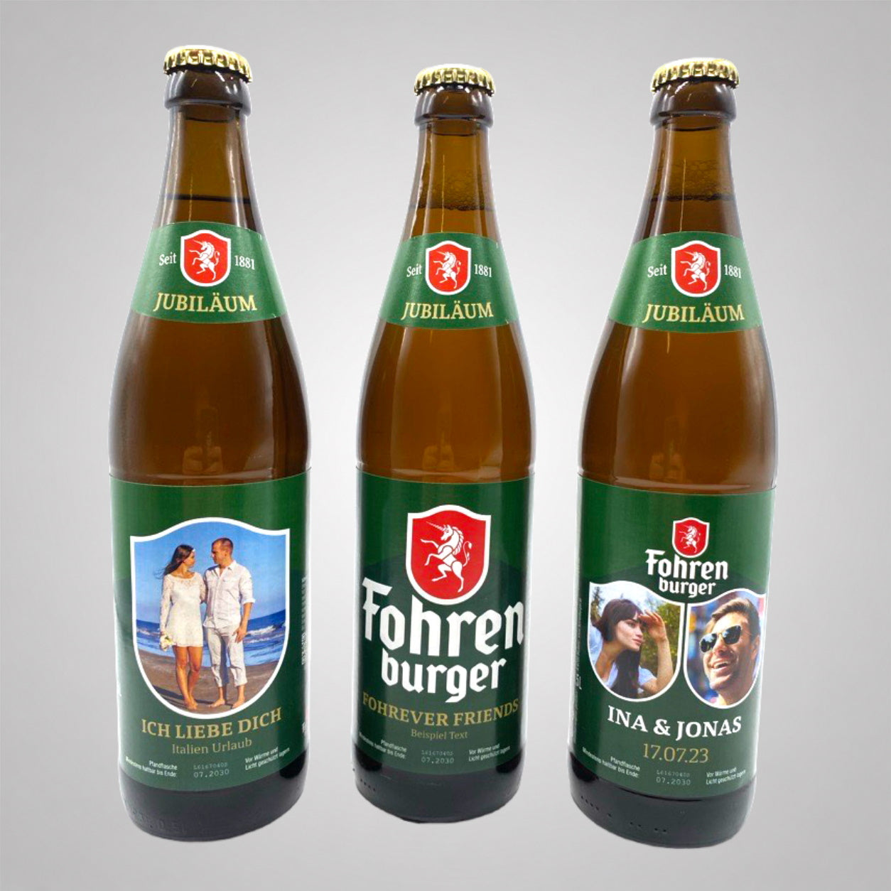 Fohrenburger mit personalisiertem Etikett